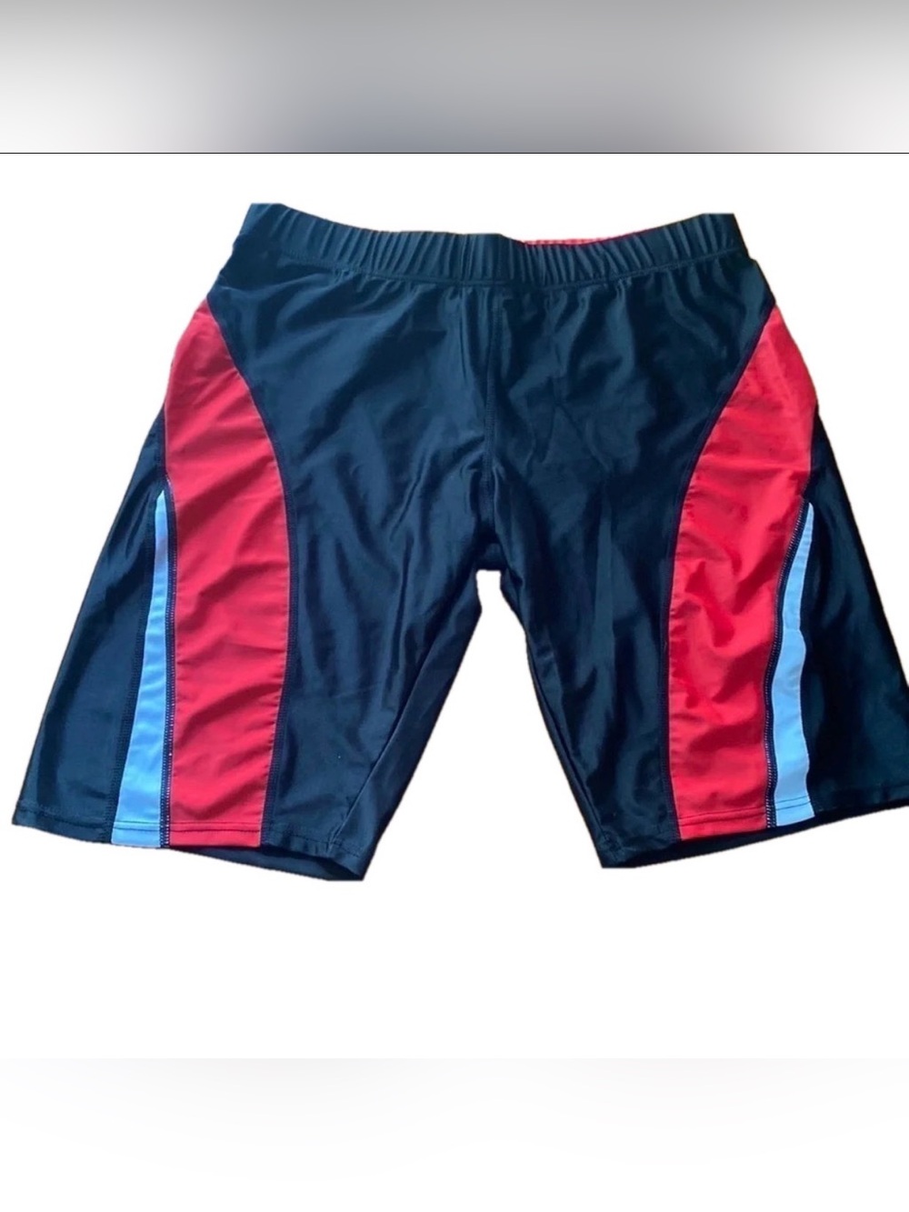 Men's Compression Swim Jammers Bike Short Style Trunks Black Red Size 34 NWT
